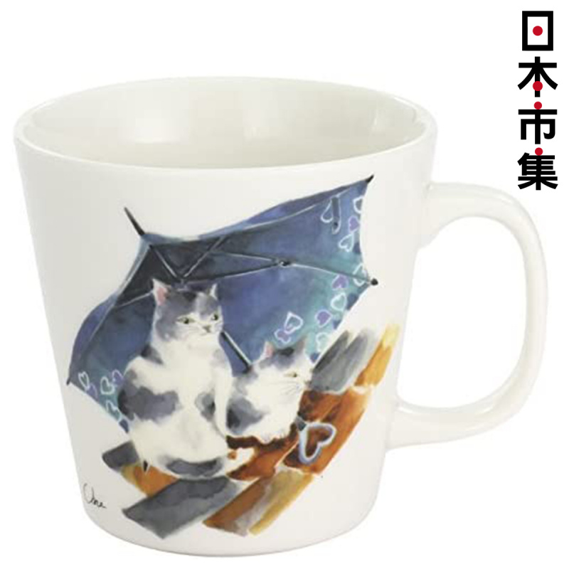 日本 貓雜貨 島貓系列 日本製瓷杯 避雨貓 (458)【市集世界 - 日本市集】