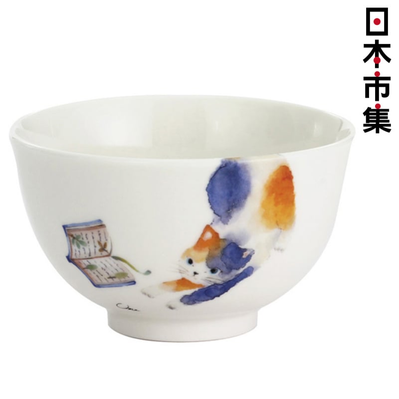 日本 貓雜貨 島貓系列 日本製瓷碗 啡藍貓 (489)【市集世界 - 日本市集】