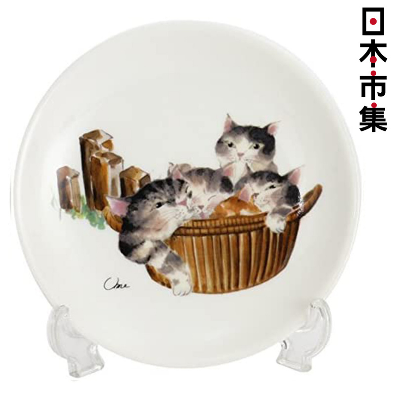 日本 貓雜貨 島貓系列 日本製瓷碟連架 三花貓 (557)【市集世界 - 日本市集】