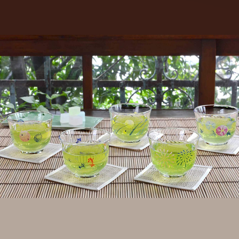 日本 東洋佐佐木 夏の詩 日本製 5件冷茶玻璃杯 禮盒 禮盒套裝 (308)【市集世界 - 日本市集】