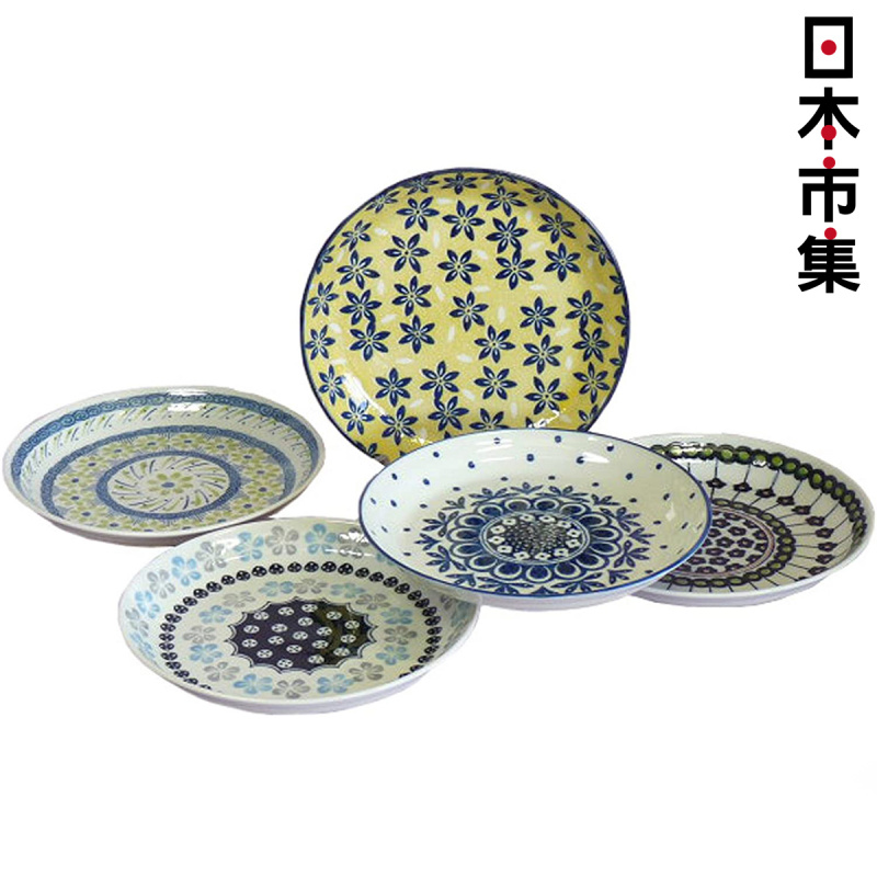 日本Table Talk Presents 波蘭風格 日本製 5件瓷大餐碟 禮盒 禮盒套裝 (948)【市集世界 - 日本市集】