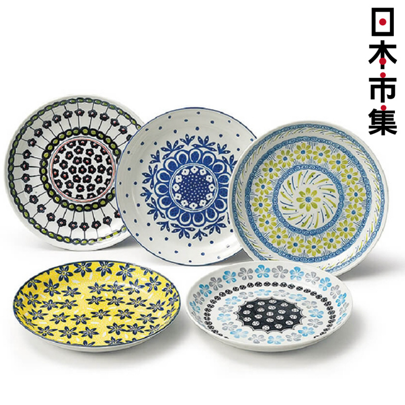 日本Table Talk Presents 波蘭風格 日本製 5件瓷中餐碟 禮盒 禮盒套裝 (955)【市集世界 - 日本市集】
