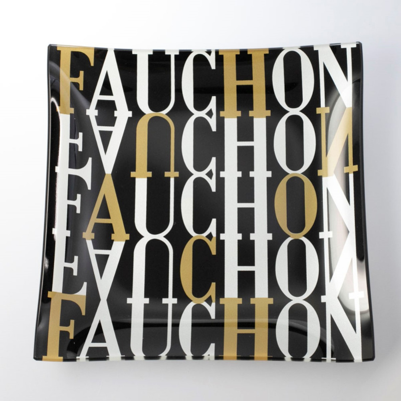日版Fauchon Paris 黑白優雅 日本製 對裝瓷杯連玻璃盤 禮盒 禮盒套裝 (821)【市集世界 - 日本市集】