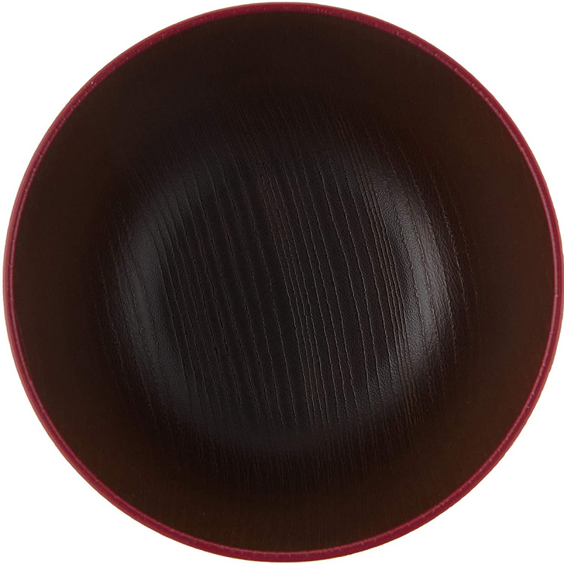 日本 伝統色 羽反塗分 紅色 巧工藝仿木紋樹脂碗 (153)【市集世界 - 日本市集】