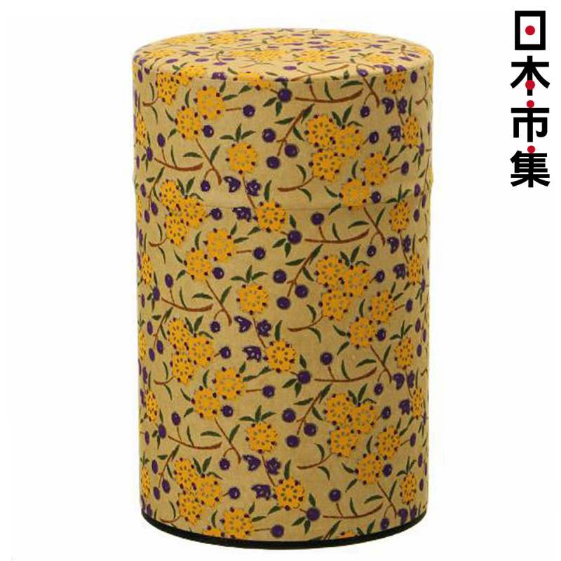 日本 傳統和紙 日本製 黃色小花 防潮茶葉罐【市集世界 - 日本市集】