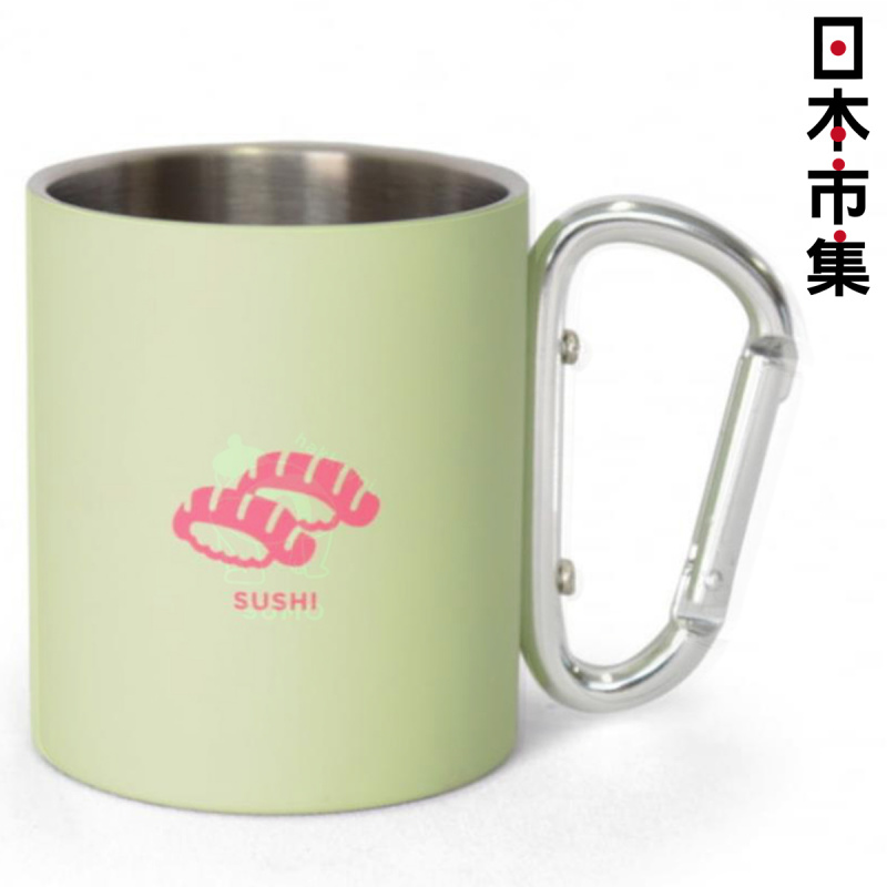 日本BCL 不鏽鋼扣環把手 綠色壽司 露營登山杯 (849)【市集世界 - 日本市集】