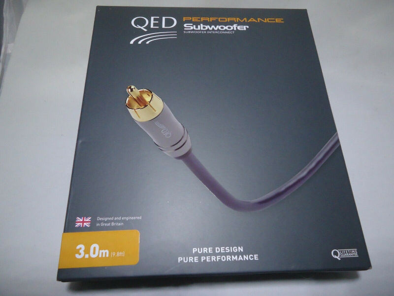 QED QE6300 Performance Subwoofer, 3m (9.8 ft) Cable 重低音訊號線