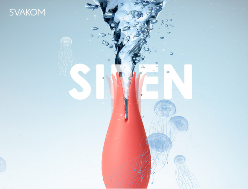 Svakom Siren 強烈雙舌頭多功能震動器 珊瑚橙色