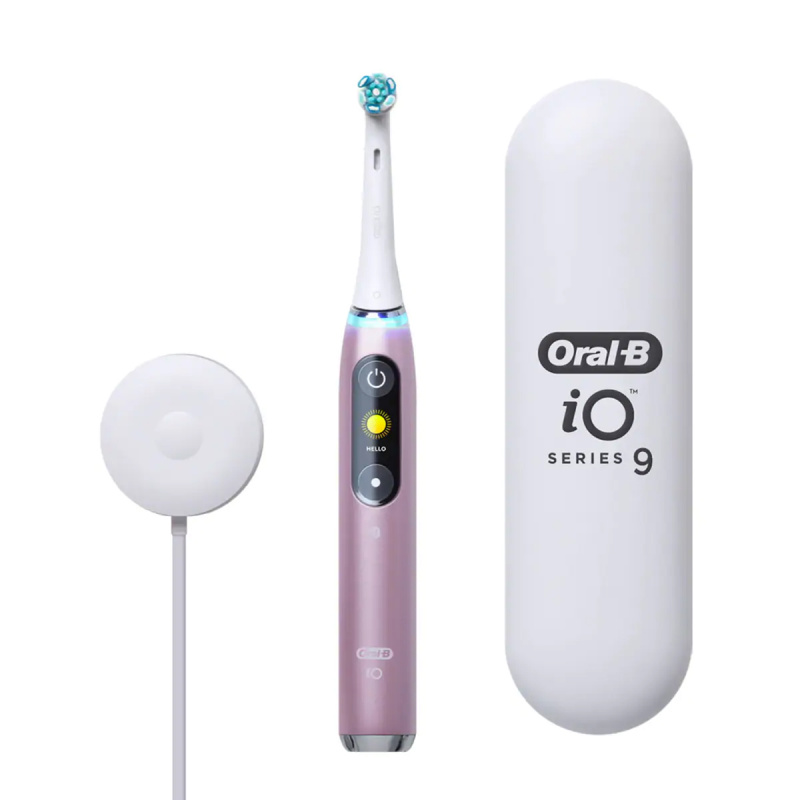 Oral-B - iO Series 9 磁動/電動牙刷 充電式成人牙刷 便攜式旅行盒 智能藍牙雲感刷-粉色/黑色 (平行進口)