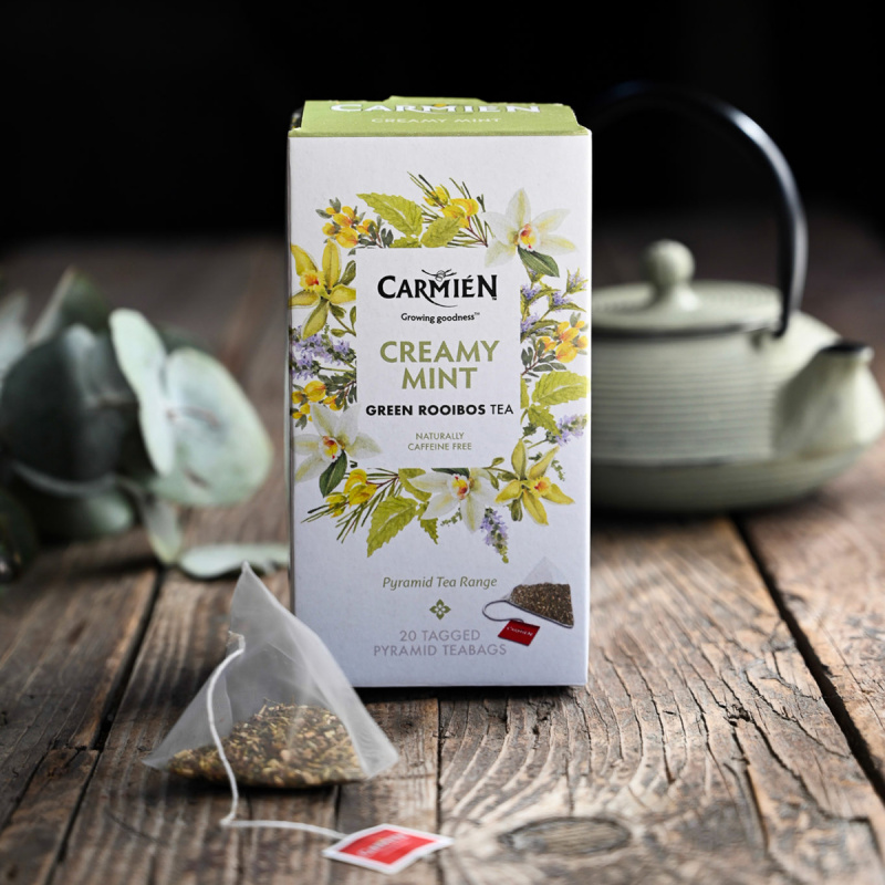 南非Carmién 三角茶包 蜜樹薄荷雲呢拿香草味 南非國寶博士茶三角茶包 綠茶 50g (20小包) (836)【市集世界】