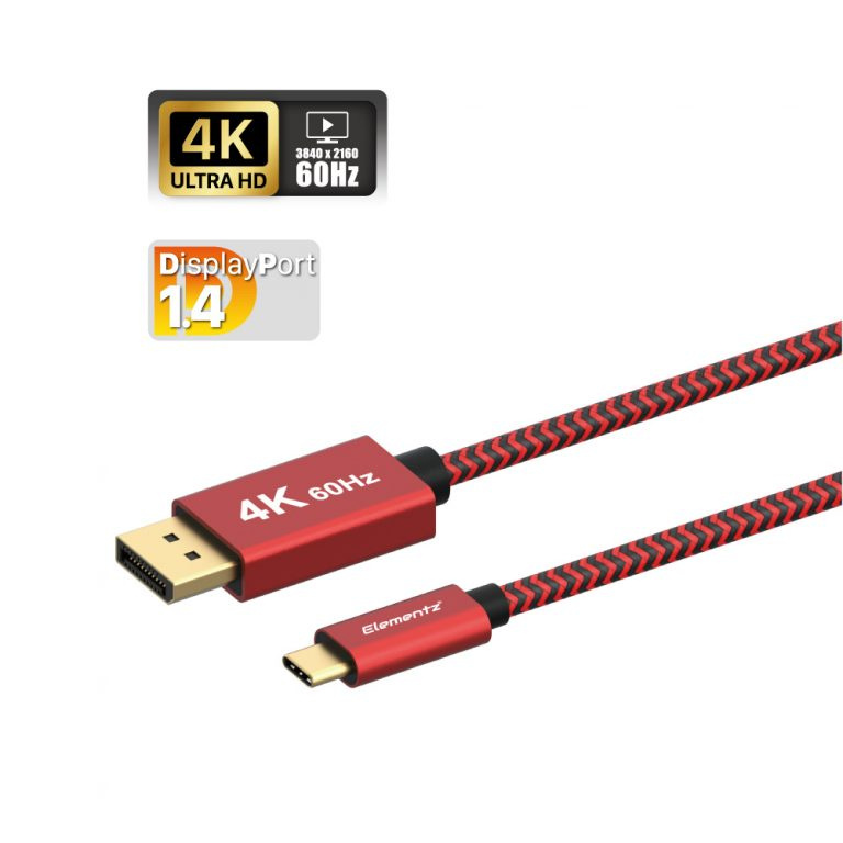 Elementz Type-C to DisplayPort 4K超高清2米接線 DP-C4K