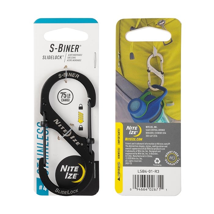 Nite Ize S-Biner #4 SlideLock 8字帶鎖不鏽鋼扣 Niteize LSB4