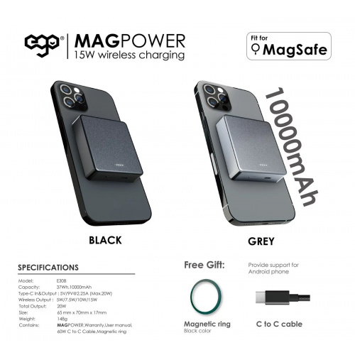 EGO MagPower 10000mAh Magsafe 15W 行動電源