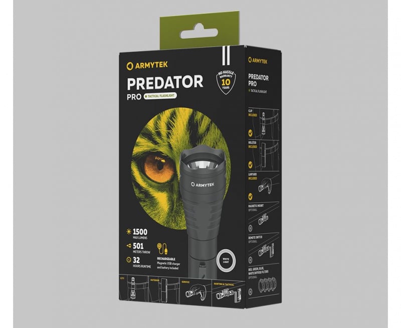 Armytek Predator Pro Magnetic USB Cree XHP35 HI 1500lm 501米 戰術電筒
