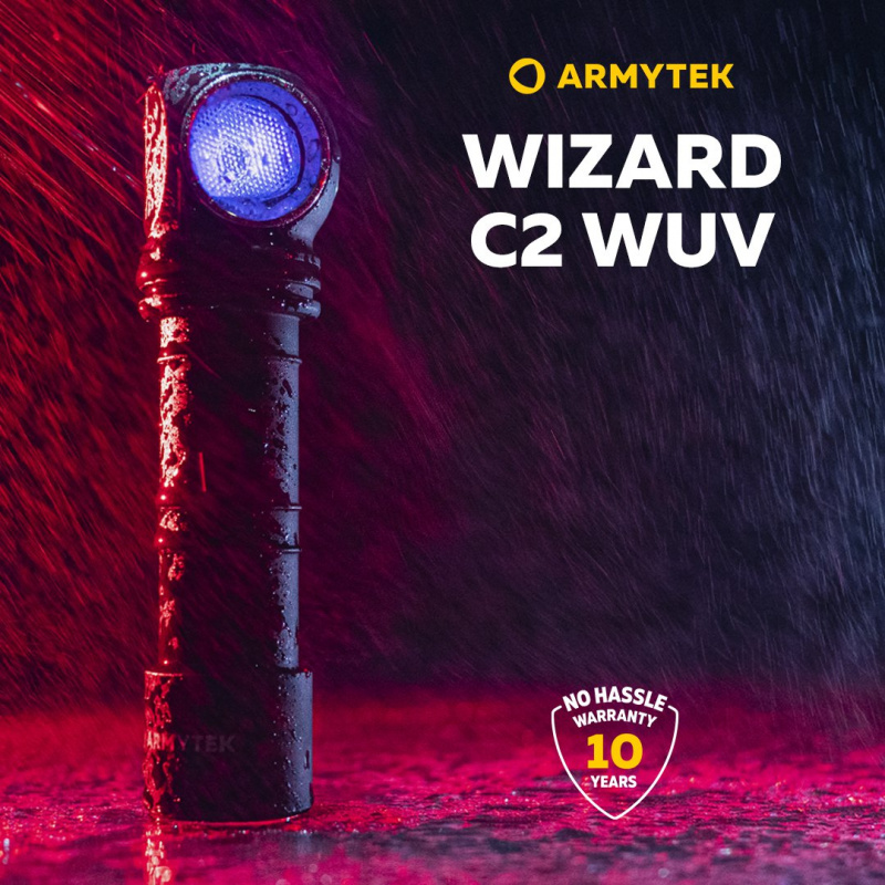 Armytek Wizard C2 WUV 1100lm 1595mW 白光+UV USB充電 頭燈 / 工作燈