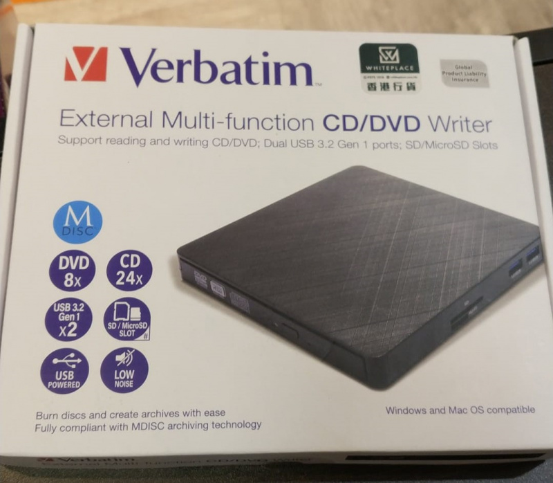 VERBATIM EXTERNAL MULTIFUNCTION DC/DVD WRITER Mixer Audio
