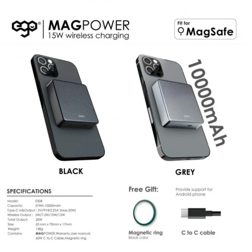 (全新行貨) EGO MagPower 10000mAh Magsafe 15W 行動電源