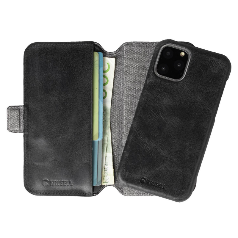 Krusell Sunne Phone Wallet 2in1 錢包式皮套 iPhone 11 Pro Vintage Black復古黑色- (KSE-61758)
