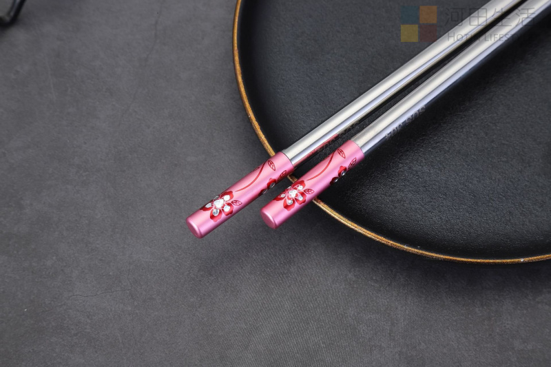 日式梅花304不鏽鋼筷子 (5對)