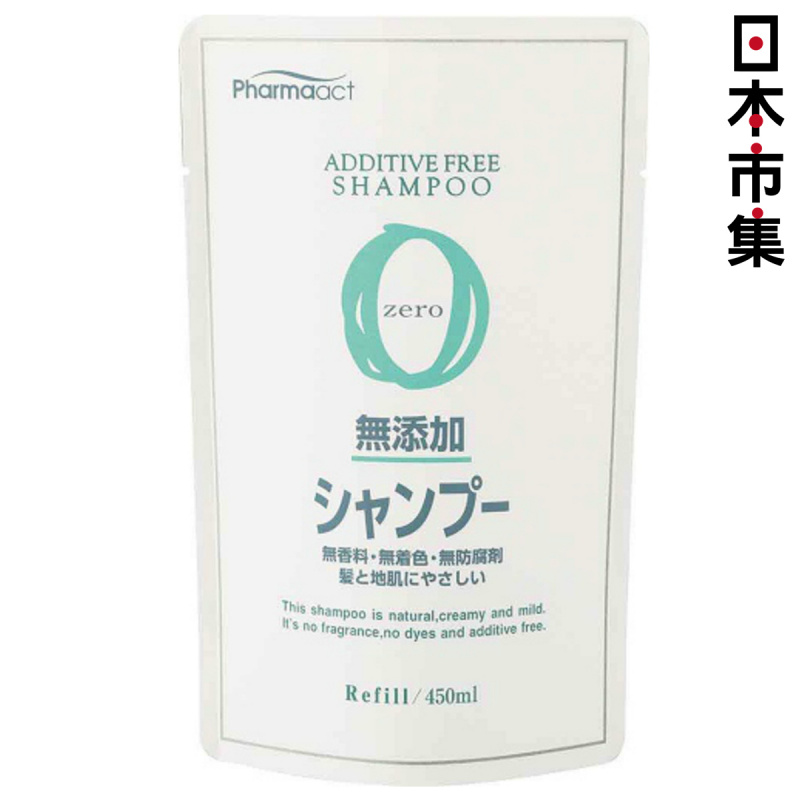 日本 熊野油脂 日本製 Pharmaact Zero 無添加劑洗頭水 補充裝 450ml (178)【市集世界 - 日本市集】