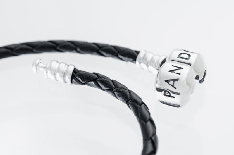 Pandora 黑色編織皮革手鍊 17.5cm (590705CBK-S1)