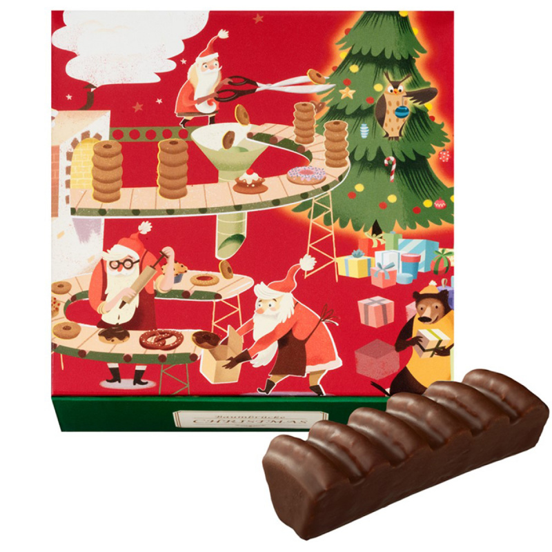 日本Juchheim 聖誕節限量包裝 朱古力脆皮年輪蛋糕 切件獨立包裝禮盒 (1盒3件)【市集世界 - 日本市集】