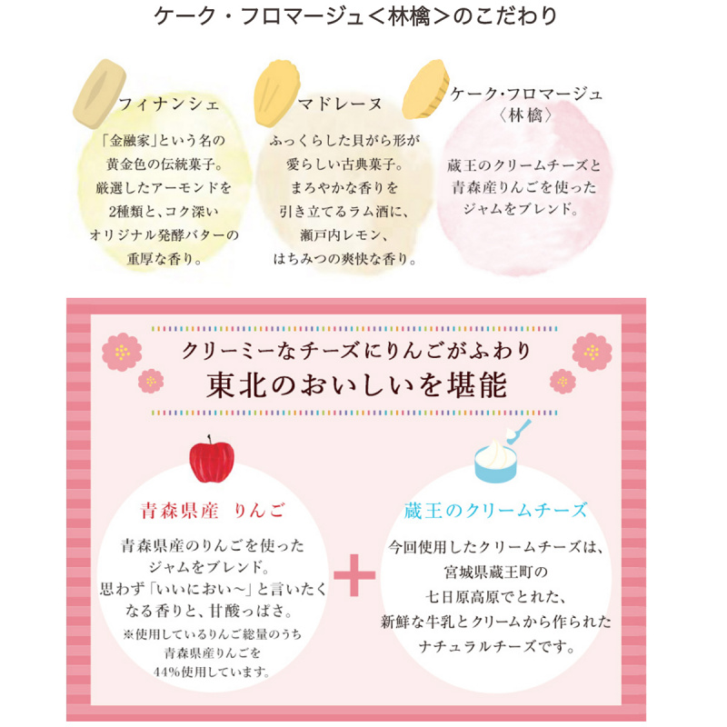 日本Henri C. 東北支援計劃 三種口味 蛋糕禮盒 (1盒7件)【市集世界 - 日本市集】