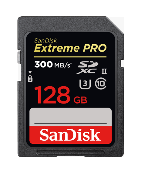 SanDisk Extreme Pro SDXC UHS-II (Class 10) 128GB 300MB/s [R:300 W:260]