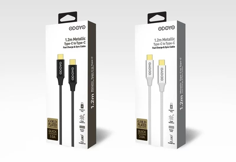 ODOYO 1.2m Metallic Type-C to Type-C Fast Charge & Sync USB Cable - PS245