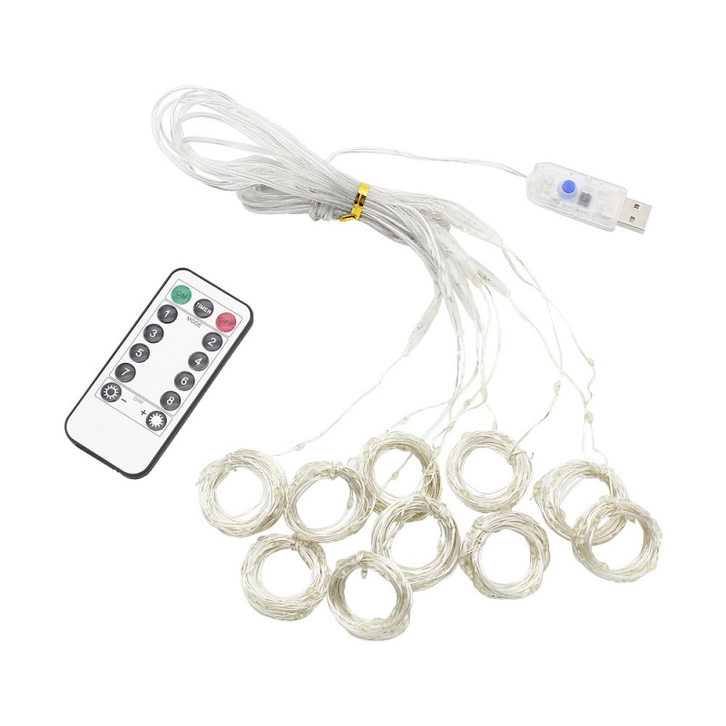 USB窗簾燈串300顆LED 童話燈 銅線閃爍燈串裝飾3×3米| 3色選擇