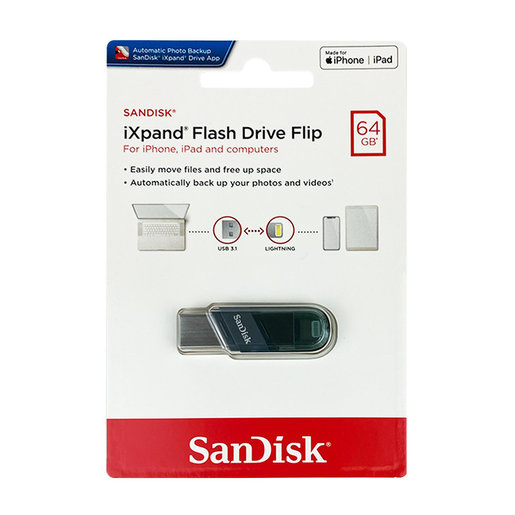SanDisk iXpand Flip 64GB (FOR IPHONE / IPAD LIGHTNING)