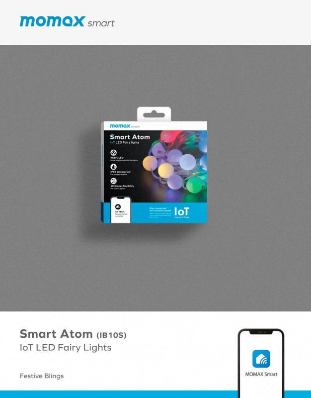 Momax Smart Atom IoT 智能幻彩圓球燈串 [IB10]