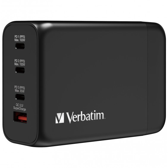 Verbatim 4 Port GAN PD3.0 200W PD & QC3.0 USB (66704)桌上充電器 / (66703) 牆插充電器