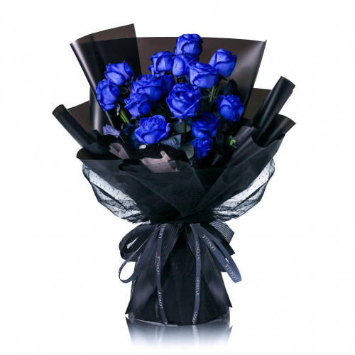 (FR) Léselle 鮮花花束 - 寶石藍玫瑰