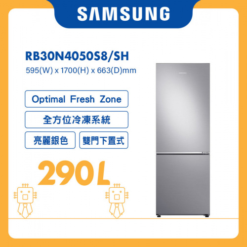 Samsung - 雙門雪櫃 290L (亮麗銀色) RB30N4050S8/SH