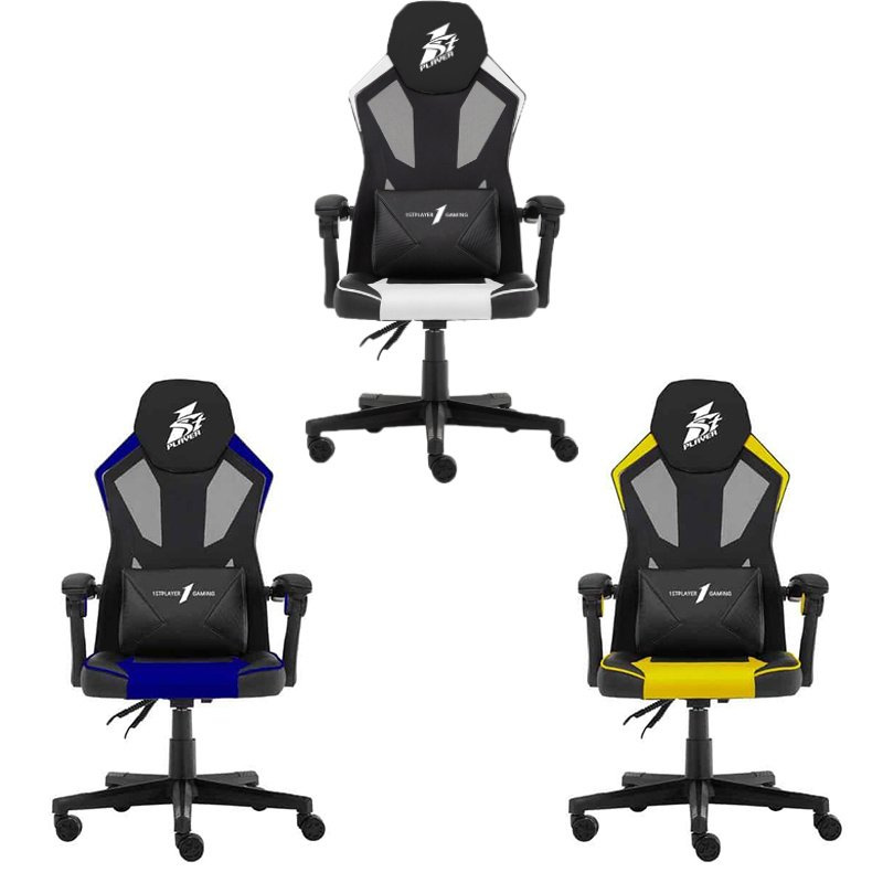1st Player Gaming Chair 人體工學高背電競椅 P01 [白色/藍色/黃色]