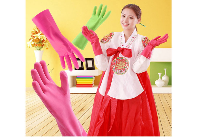 韓國熱銷 － 防刺穿家務手套 (兩對) (顏色隨機)