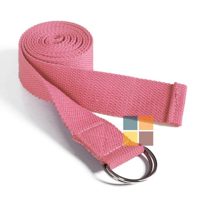 瑜伽帶 -D型環扣強力拉力瑜伽帶 183cm - 粉紅色