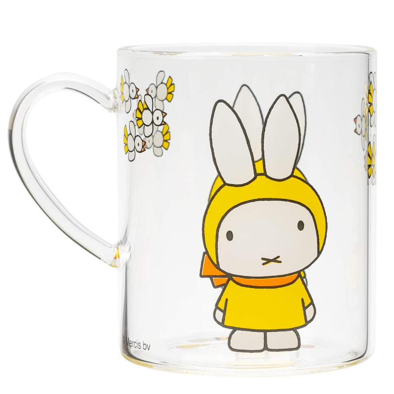 日版Miffy 耐熱玻璃 黃衫Miffy 有耳玻璃杯 330ml (859)【市集世界 - 日本市集】