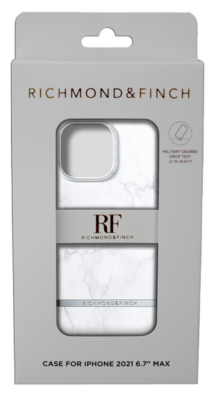 Richmond & Finch iPhone 13 Pro Max Case防摔手機殼 -純白理石 WHITE MARBLE - SILVER DETAILS (47038)