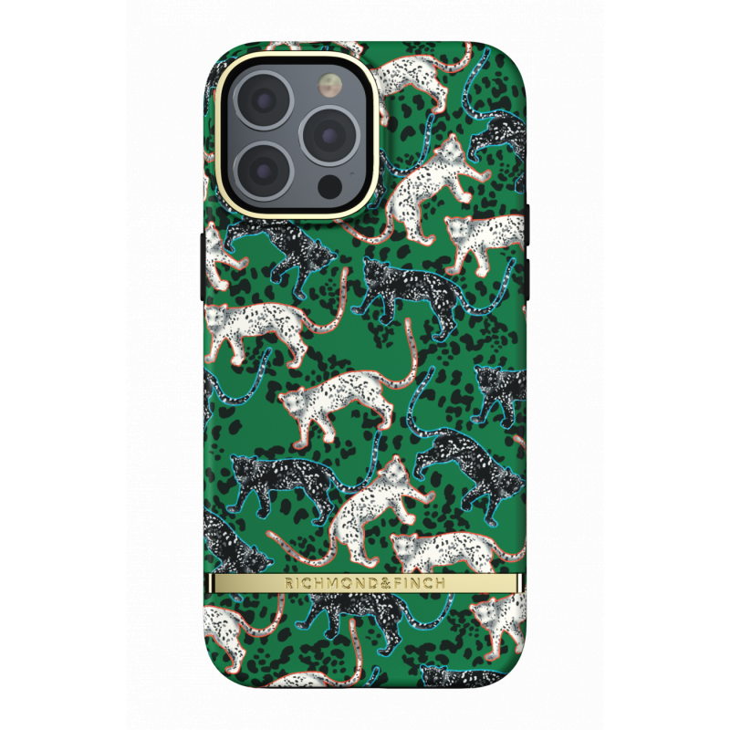 Richmond & Finch iPhone 13 Pro Max Case防摔手機殼 -碧綠獵豹GREEN LEOPARD - GOLD DETAILS (47047)