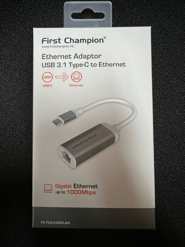 FIRST CHAMPION USB3.1 TYPE-C TO ETHERNET ADAPTOR