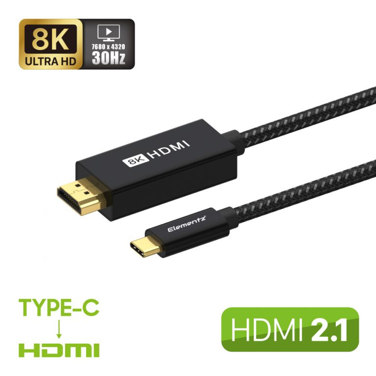 Elementz (Type C To HDMI) Cable 2m HDMI-C8K