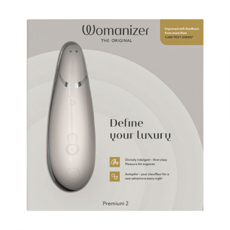 Womanizer Premium 2 陰蒂吸啜高潮器 灰白色