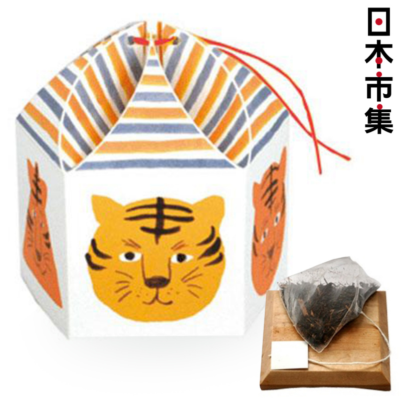 日本 貓雜貨 山壽杉 虎貓和紅茶 三角茶包 5包 (834)【市集世界 - 日本 市集】