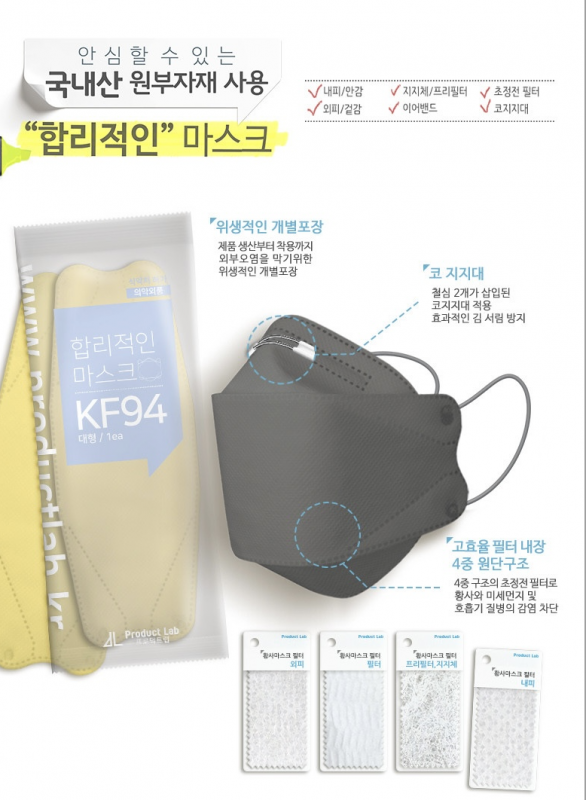 ［現貨］韓國Product lab kf94 口罩 1盒50個