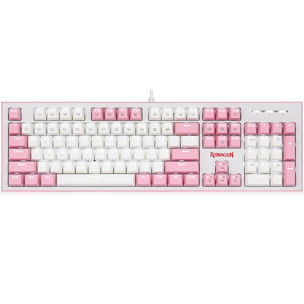 Redragon K623 White Pink RGB Mechanical Gaming Keyboard