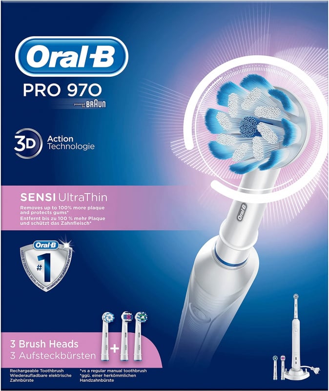 Oral-B Pro 970 Ultra 充電式多功能電動牙刷 [送3支刷頭及支架] 現金優惠價$350