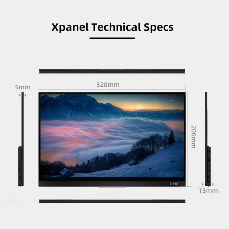 GMK Xpanel - 14吋 4K UHD 觸控便攜式螢幕 100% sRGB HDR