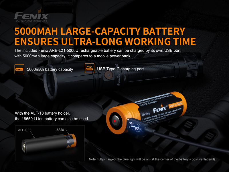 FENIX TK30 1.2km 500lm LEP USB-C 21700 戰術手電筒 爆閃